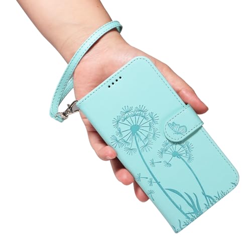 Wallet Case for iPhone 15 Pro with Wrist Strap Butterfly Flower Pattern Card Holders Slots Case Premium PU Leather Kickstand Magnetic Closure Shockproof Protective Flip Folio Cover