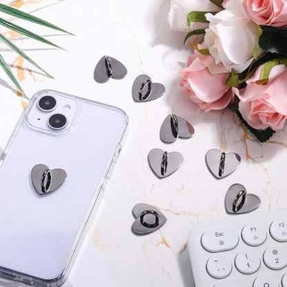 8pcs Heart Phone Charm Holder, 1inch Cell Phone Charm Hook - color: black, size: 2.5cm