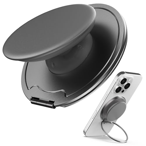 Sinjimoru Magnetic Phone Grip for MagSafe, Kick-Out Ring Stand, Space Gray - color: Space Gray