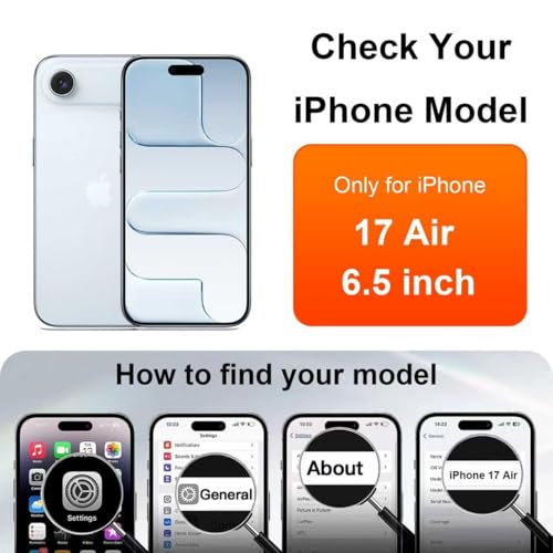 OneFish for iPhone Air Screen Protector 6.5 inch HD Clear ， 2 Pack | Tempered Glass Full Coverage , 9H Hardness Scratch Resistant , Anti-Fingerprint ， Easy Installation - size: iPhone 17 Air