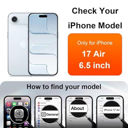 OneFish for iPhone Air Screen Protector 6.5 inch HD Clear ， 2 Pack | Tempered Glass Full Coverage , 9H Hardness Scratch Resistant , Anti-Fingerprint ， Easy Installation - size: iPhone 17 Air