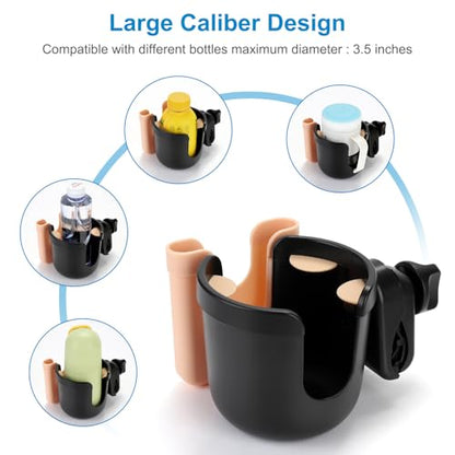 Accmor Wheelchair Cup Holder with Phone Holder, ﻿Universal 360° Rotatable Walker Cup Holder Rollator Scooter Accessory - color: Pink