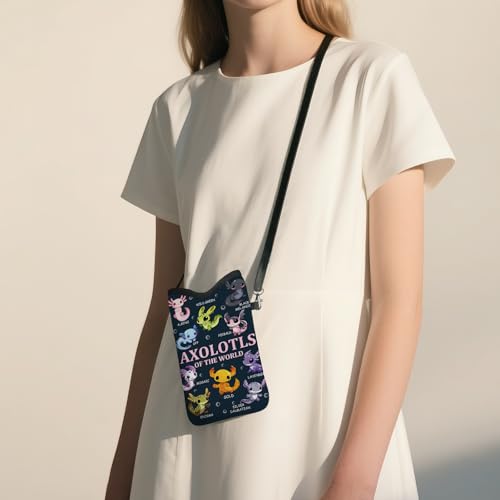 Cell Phone Sleeve Pouch with Adjustable Strap - Axolotl Gifts - color: Axolotl