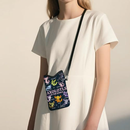 Cell Phone Sleeve Pouch with Adjustable Strap - Axolotl Gifts - color: Axolotl