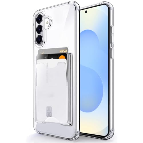 Shields Up for Samsung Galaxy S26 Plus Case with Card Holder, Clear | Minimalist Wallet Case, 3 Card Slots, Slim Protective Soft Shockproof Cover, All-in-One Wallet Design - color: Clear-, size: Galaxy S26 Plus