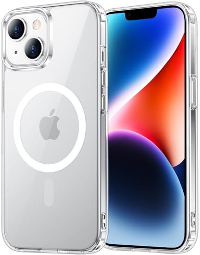 for iPhone 14 Plus Case Clear, Compatible with Magsafe, Anti-Yellowing, Military-Grade Protection, Shockproof Slim Magnetic Phone Case Cover, Transparent - color: A-Clear, size: iPhone 14 Plus