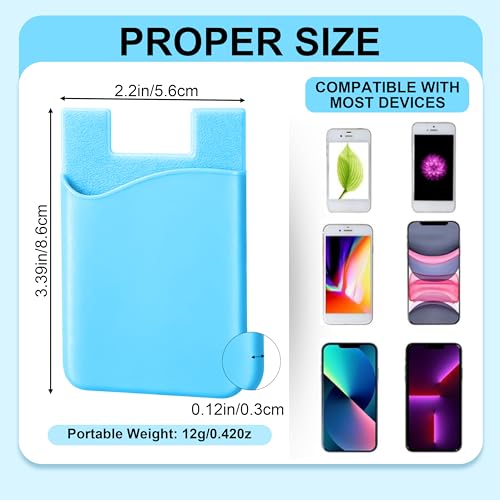 Frienda 24 Pcs Phone Card Holder Adhesive Silicone Wallet, Modern Color - color: Modern Colors