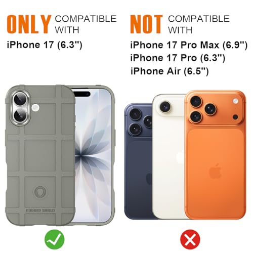 Rugged Shield Case for iPhone 17 (6.3") Compatible with MagSafe, 8ft Military Drop Proof, Wear Resistant Tactical Cover, Light Clay - color: Light Clay-M, size: iPhone 17