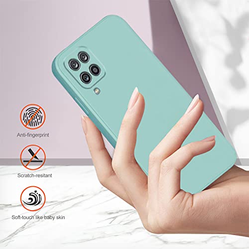 Soft Silicone Protective Case for Samsung A42 5G (Light Cyan) | Matte Soft Touch for Samsung Galaxy A42 5G Phone Case Silicone Slim Cute Anti-Fingerprint Elegant Cover Shockproof Aesthetic - color: Blue