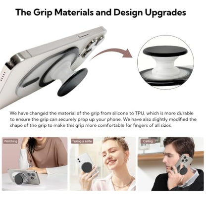 AUROX Magnetic Phone Grip Holder for Magsafe Phone Grips,Transparent White - color: Transparent White