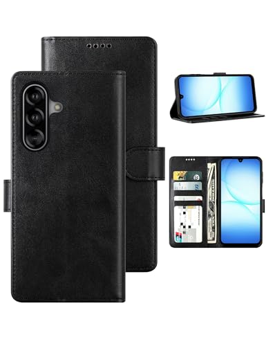 Feitenn for Samsung Galaxy A17 5G (6.7") Case Wallet 2026 with 4 Card Holders Kickstand, PU Flip Leather Magnetic Closure Folio Shockproof Protective Cover, Black - color: Black, size: Samsung Galaxy A17 5G