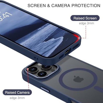 BENTOBEN Magnetic for iPhone 16 Pro Max Case,(Compatible with MagSafe) (Military Grade Drop Protection) Slim Translucent Matte Shockproof with Anti-Fingerprint Phone Case 6.9",Deep Blue - color: Deep Blue