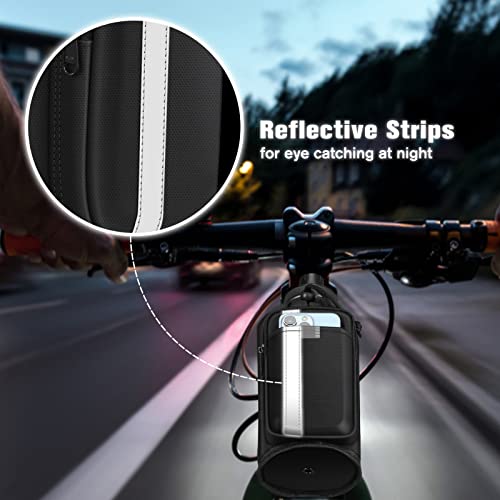 FINPAC Cup Holder for Bike, Universal Water Bottle Holder w/Phone Pockets - color: Black