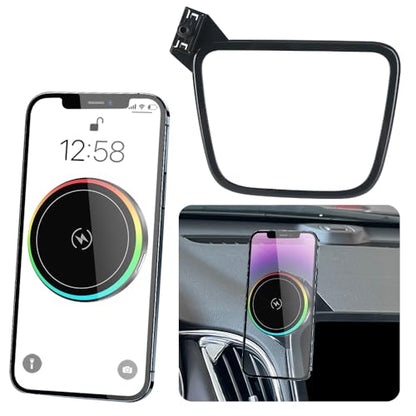 Car Magnetic Phone Mount for Chevrolet Chevy Malibu 2016 2017 2018 2019 2020 2021 2022 2023 2024 2025 Auto Accessories Best Cellphone Holder Fast 15W Wireless Charger Cell Phones Charging Screen Stand