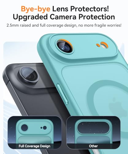 CANSHN Magnetic Compatible with iPhone Air Case(6.5 Inch), Upgraded [Full Camera Protection] [Compatible with Magsafe] [Translucent Matte] Shockproof Phone Cover for iPhone 17 Air Case,Teal - color: Teal, size: iPhone Air (6.9 Inch,1 Lens)