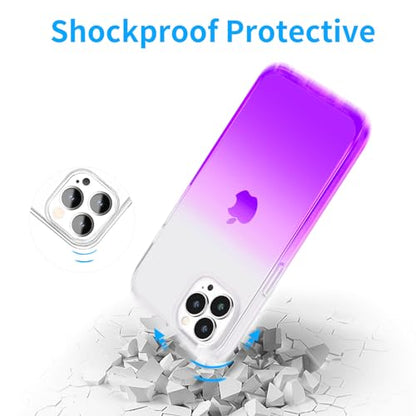 JJGoo Compatible with iPhone 15 Pro Case Clear, Soft Clear Fiexible TPU Phone Cases, Shockproof Transparent Bumper Cover Slim Thin Phone Case, Gradient Purple - color: Gradient Purple