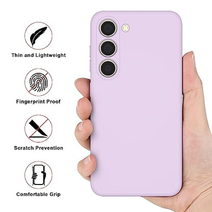 Vanjua Case for Samsung Galaxy S23 (Only), Stylish Liquid Silicone Slim Full-Body Protective Cover Compatible with Samsung Galaxy S23 5G 6.1 Inch Phone Case (Violet) - color: Violet