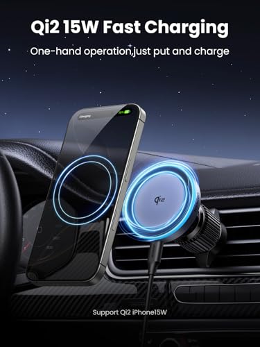 UGREEN Qi2 15W Magnetic Wireless Car Charger Mount - size: 15W