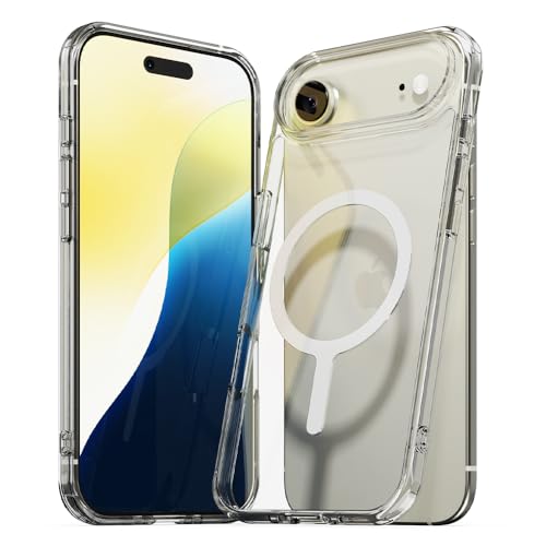 Sinjimoru for iPhone Air Clear Case, Compatible with MagSafe | M-Airclo Basic, anti-yellowing UV coating, shockproof PC TPU bumper, 1000G strong magnet - size: iPhone Air