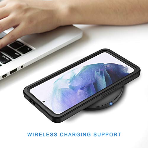 Lanhiem for Samsung Galaxy S21 Case, IP68 Waterproof Dustproof Case with Built-in Screen Protector, Rugged Full Body Shockproof Protective Phone Cover for Galaxy S21 5G 6.2 Inch, Black - size: for Galaxy S21