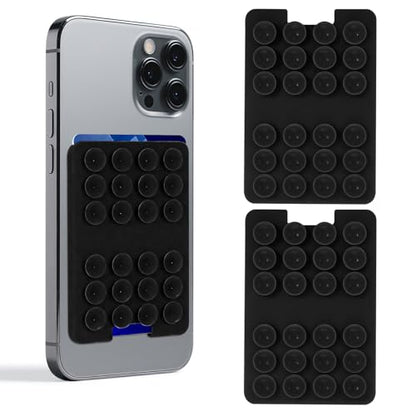 Classic - 2PCS Silicone Suction Phone Case Adhesive Mount(Black) - color: black