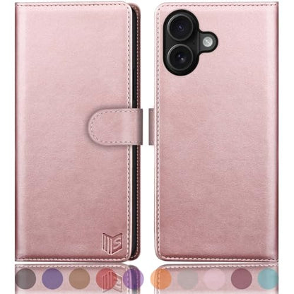 SUANPOT Compatible with iPhone 17 6.3" Wallet case with RFID Blocking Credit Card Holder,Flip Book PU Leather Protective Cover Women Men for Apple 17 Phone case Rose Gold - color: Rose Gold, size: iPhone 17 6.3"