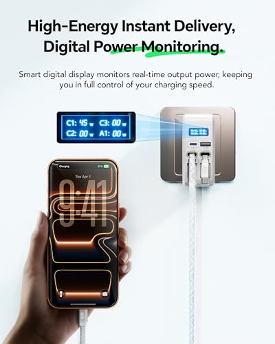 HATALKIN 67W Retractable USB-C Wall Charger, 4-in-1 with Dual USB-C Cables