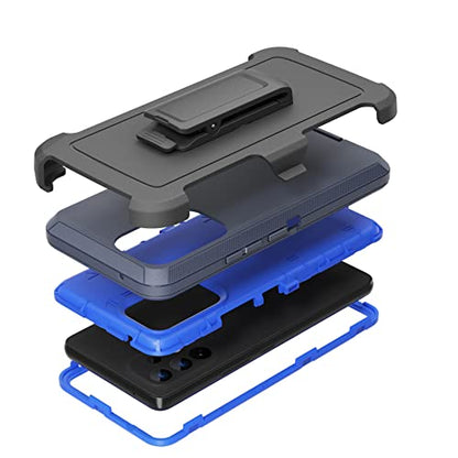Compatible with Samsung Galaxy A53 5G Case, with Belt Clip Holster Heavy Duty Rugged Shockproof Full Body Protection Kickstand Phone case for Samsung Galaxy A53 5G (Blue) - color: Blue