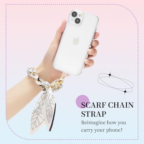 ZOOEASS Phone Wrist Lanyard Gold Metal Scarf Phone Charm Strap with Tether Tab Women Phone Chain Accessories for Handbags - color: Style 1