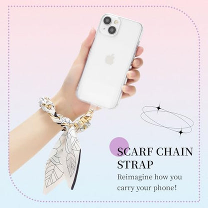 ZOOEASS Phone Wrist Lanyard Gold Metal Scarf Phone Charm Strap with Tether Tab Women Phone Chain Accessories for Handbags - color: Style 1