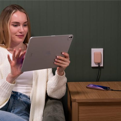 Satechi OntheGo 67W Wall Charger, GaN USB-C Fast Charging, Desert Rose - color: Desert Rose