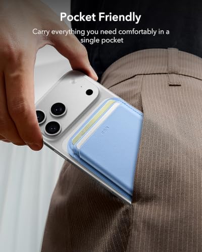 ESR for MagSafe Wallet, 5 Card Holder for Phone Case, RFID Blocking - color: Glacier Blue