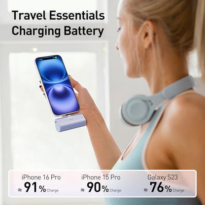 iWALK Portable Charger for iPhone 18/17/16/15 USB-C Small Power Bank 20W 4,500mAh Fast Charging Battery Pack Compatible with iPhone 15/16/17 Plus/18 Pro Max, Samsung Galaxy S25/S24/S23 Android - color: Purple