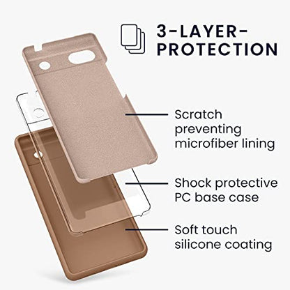 kwmobile Case Compatible with Google Pixel 6a Case - TPU Silicone Phone Cover with Soft Finish - Cappuccino - color: Cappuccino, size: Pixel 6a