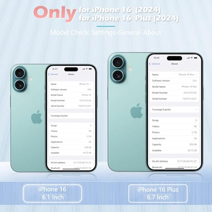 imluckies for iPhone 16 / iPhone 16 Plus Camera Lens Protector, AR+AF Tempered Glass 9H Anti-Scratch Metal Individual Lens Cover, HD Clear Camera Accessories, Glitter Teal - color: Glitter Teal