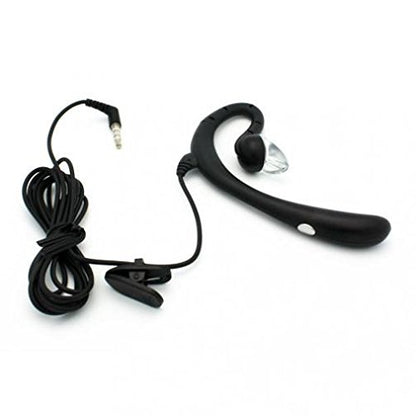 Wired Headset Mono Handsfree Earphone 3.5mm Headphone Boom Microphone Single Earbud [Black] for Verizon iPhone SE - Verizon BlackBerry Priv - Verizon Google Pixel