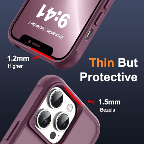 SKYLMW Compatible with iPhone 12/13 Pro Max Case with Stand,Wine Red - color: Wine Red, size: iPhone 12 Pro Max & iPhone 13 Pro Max