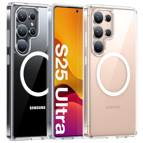 TORRAS Magnetic Shockproof for Samsung Galaxy S25 Ultra Case, [Fit for MagSafe][4X Military Grade Protection][Anti-Yellowing] Magnetic Slim Clear Case for Samsung S25 Ultra Case, Diamond Clear - color: Clear, size: S25 Ultra 6.8"