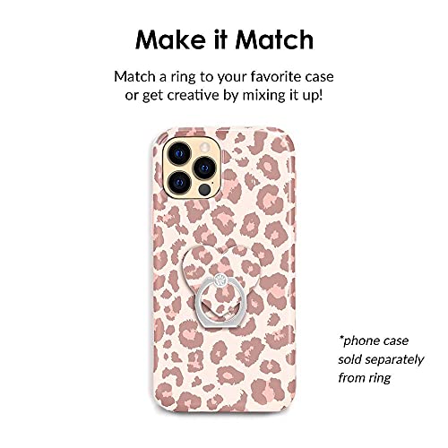 Velvet Caviar Cell Phone Ring Holder - Finger Ring & Stand - Improves Phone Grip Compatible with iPhone, Galaxy and Most Smartphones (Blush Leopard) - color: Blush Leopard