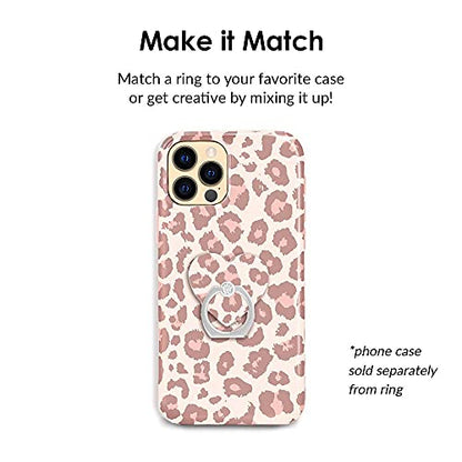 Velvet Caviar Cell Phone Ring Holder - Finger Ring & Stand - Improves Phone Grip Compatible with iPhone, Galaxy and Most Smartphones (Blush Leopard) - color: Blush Leopard