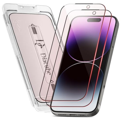 2-Pack Red Light Converter Screen Protector for iPhone 14 Pro, Quantum Dot Technology Converts Blue Light to Red Light for Better Sleep & Eye Comfort, 9H Tempered Glass with Easy-Install Frame - size: iPhone 14 Pro