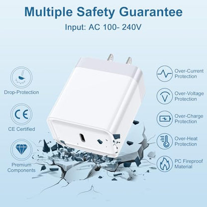USB C Fast Charger Block Type C Charging Block 20W for Samsung Z Fold 8 7 6