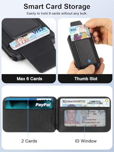 for MagSafe Wallet Works with Apple Find My, Strongest Magnetic Wallet - color: Black