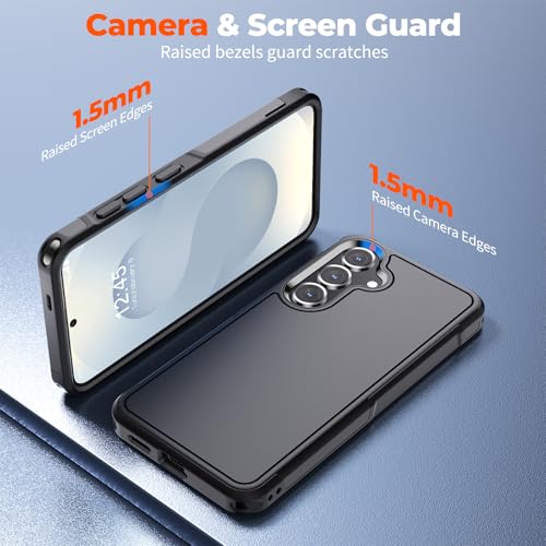 zapica Designed for Samsung Galaxy S25 Plus Case/S24 Plus Case, Black | Military Grade Drop Protection, Dual Layer Structure Design, Heavy Duty Shockproof Non-Slip Phone Cover - color: Black, size: Samsung Galaxy S24 Plus/25 Plus 6.7''