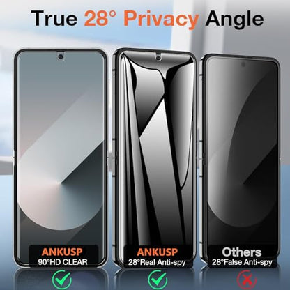 for Motorola Razr+ 2025/ Razr+ 2024 Privacy Screen Protector, Anti-Spy Inner Flexible Film and Full Adhesive Privacy Outer Screen Protector, No bubbles, No Creases, Case Friendly - size: for Motorola Razr+ 2025/ Razr+ 2024