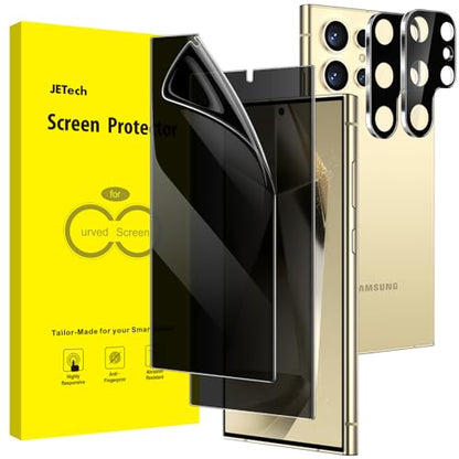 JETech TPU Privacy Screen Protector for Samsung Galaxy S24 Ultra, 2+2 Pack