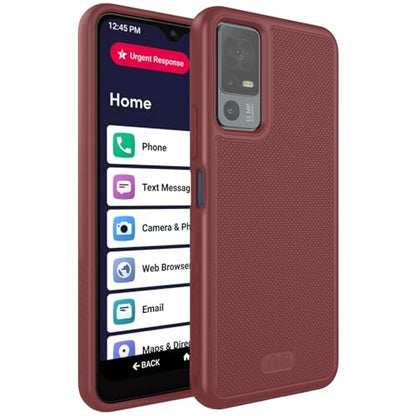 TUDIA MergeGrip for Jitterbug Smart 4 Case T608G, [Military Grade Drop Tested] Shockproof Protection Slim Rugged Dual Layer Heavy Duty Phone Cases for Senior - Burgundy - color: Burgundy