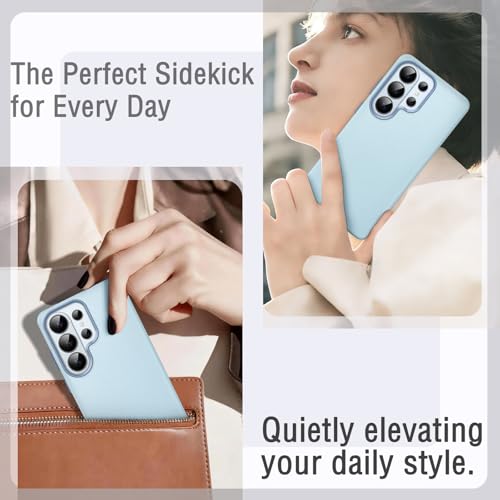 JETech Vegan Leather Case for Samsung Galaxy S26 Ultra, Omphalodes | Compatible with MagSafe, Anti-Slip Grip Phone Cover, Metal Button, Soft Microfiber Lining - color: Omphalodes, size: Galaxy S26 Ultra