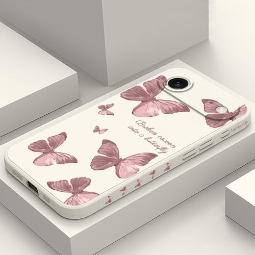 LEECG for iPhone 17 Air Case, Flower Protective Bumper Slim Soft Phone Cover for iPhone 17 Air 6.5 inch, Butterfly Rice White - color: Butterfly Rice White, size: for iPhone 17 Air