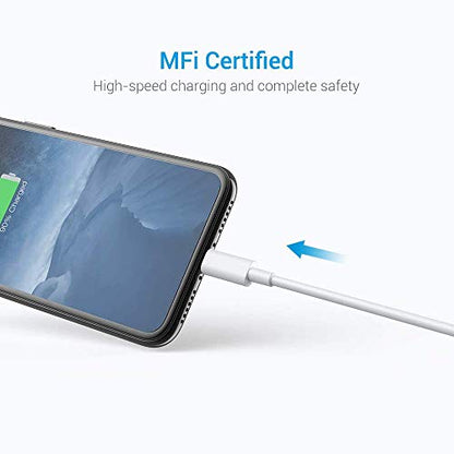 Lightning Cable MFi Certified - iPhone Charger 3Pack 3FT Lightning to USB A Charging Cable Cord Compatible with iPhone 14 13 12 SE 2020 11 Xs Max XR X 8 7 6S 6 Plus 5S iPad Pro iPod Airpods - White - color: White